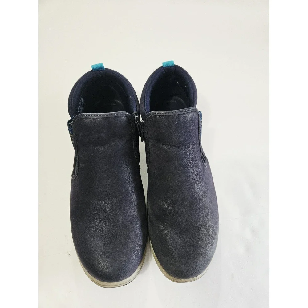 Clarks‎ Breeze Clover Ankle Boots Womens 9.5 Blue Side Zip Cloudstepper Casual